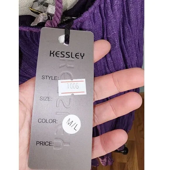 NWT Kessley Purple Beaded Halter Top Backless Beach Dress Size M/L - Picture 4 of 6